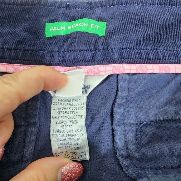 Lilly Pulitzer Navy Palm Beach Fit Corduroy Pants Size 6 - Picture 4 of 4